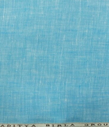 Linen Club Light Electric Blue 100% Pure Linen Kurta Fabric