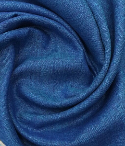 Linen Club Dark Sapphire Blue 100% Pure Linen Shirt Fabric
