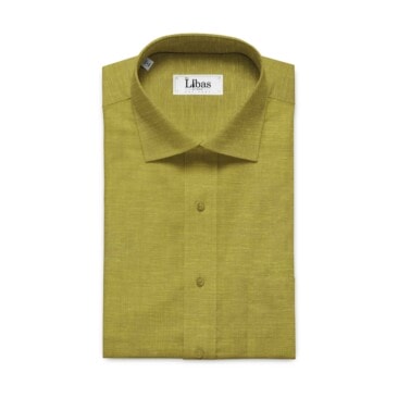 Linen Club Mustard Yellow 100% Pure Linen Shirt Fabric