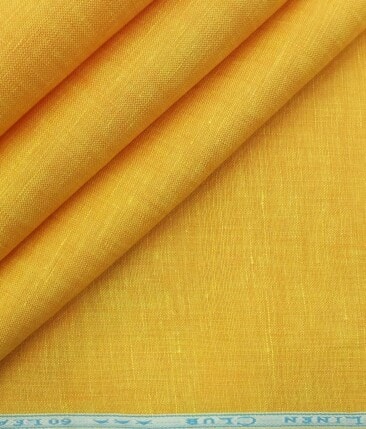 Linen Club Fire Yellow 60 LEA 100% Pure Linen Shirt Fabric