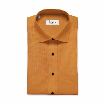 Solino Men's Bright Orange Giza Cotton Oxford Weave Shirt Fabric