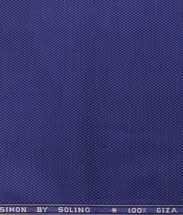 Solino Men's Dark Royal Blue Giza Cotton Royal Oxford Weave Shirt Fabric