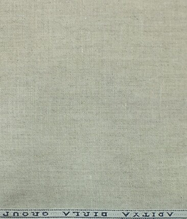 Linen Club Oat Beige 100% Pure Linen Self Design Unstitched Trouser Fabric