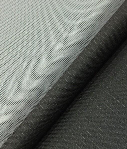 Raymond Blackish Grey Self Design Trouser Fabric With Exquisite Light Grey Structured Shirt Fabric (Unstitched)