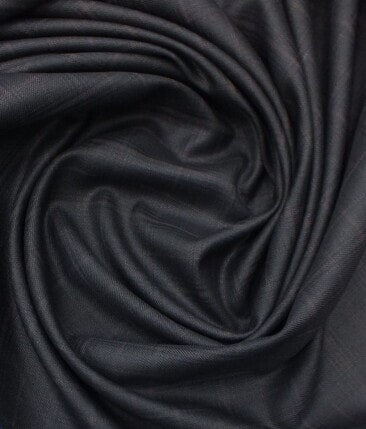 J.Hampstead by Siyaram's Men's Dark Blue Checks Poly Viscose Trouser Fabric (Unstitched - 1.25 Mtr)