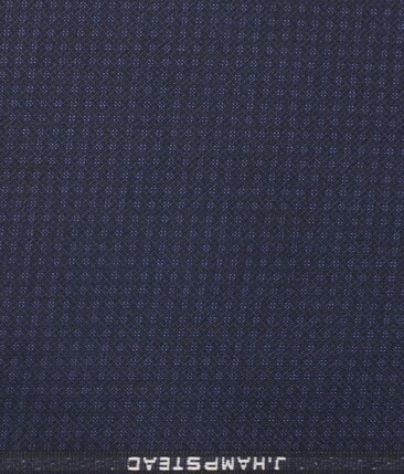 J.Hampstead by Siyaram's Men's Dark Royal Blue Dobby Structured Terry Rayon Party Wear Trouser Fabric (Unstitched - 1.25 Mtr)