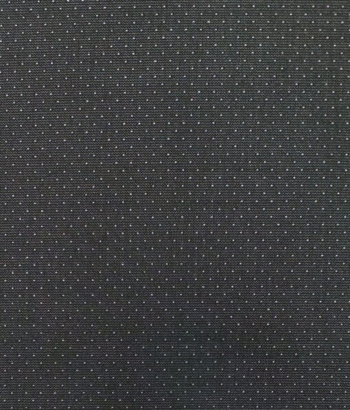 Mark & Peanni Blackish Grey Dotted Structured Premium Party Wear Three Piece Unstitched Suit Length Fabric (Unstitched - 3.75 Mtr)