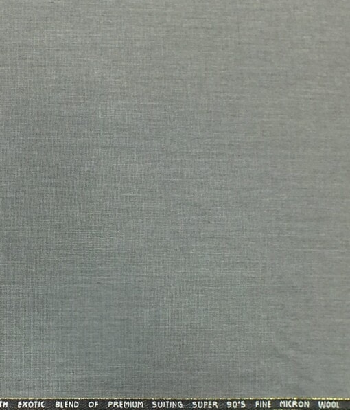 J.Hampstead by Siyaram's  Light Silver Grey Self Design Super 100's 20% Wool Premium Unstitched Three Piece Suit Fabric (3.75 Mtr)