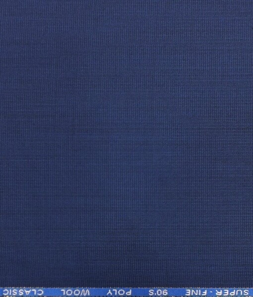 J.Hampstead by Siyaram's Royal Blue Structured Super 100's 35% Wool Premium Unstitched Three Piece Suit Fabric (3.75 Mtr)