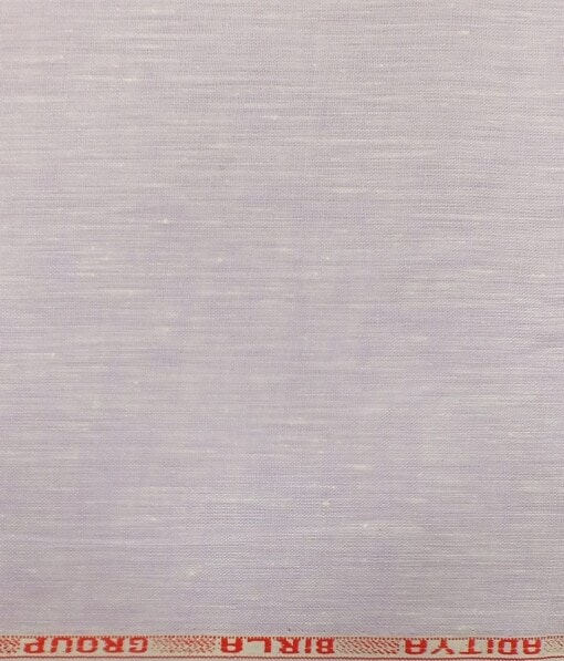 Linen Club Light Purple 100% Pure Linen 60 LEA Self Design Shirt Fabric (1.60 M)
