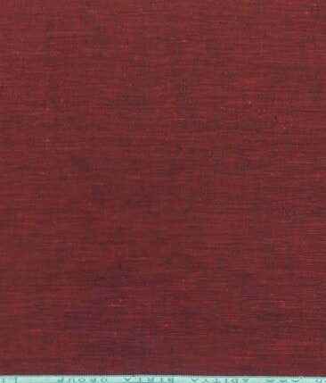 Linen Club Maroon Red 100% Pure Linen 60 LEA Self Design Shirt Fabric (1.60 M)