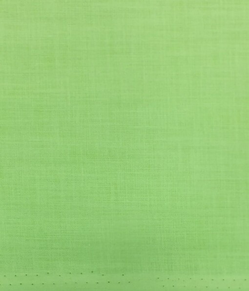 Exquisite Men's Lime Green 100% Cotton Chambray Weave Solid Shirt Fabric (1.60 M)