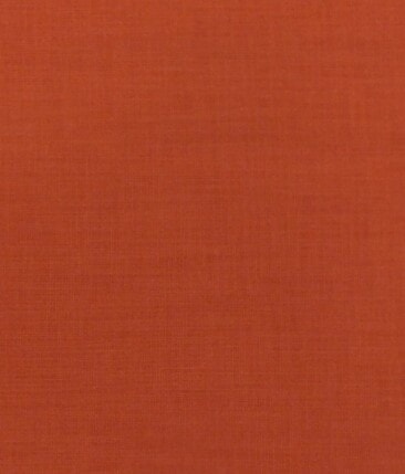 Exquisite Men's Tiger Orange 100% Cotton Chambray Weave Solid Shirt Fabric (1.60 M)
