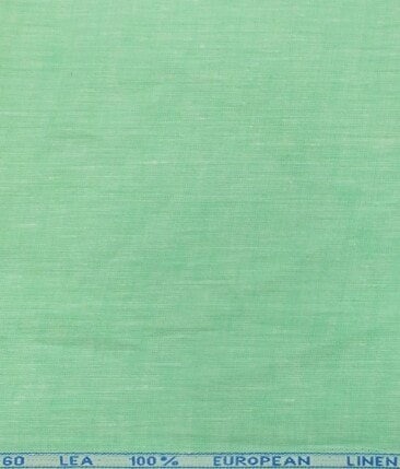 J.hampstead by Siyaram's Sea Foam Green 100% Pure Linen 60 LEA Self Design Shirt Fabric (1.60 M)