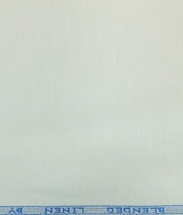 J.Hampstead by Siyaram's Men's White 50% Cotton + 50% Linen White Solid Shirt Fabric (1.60 M)