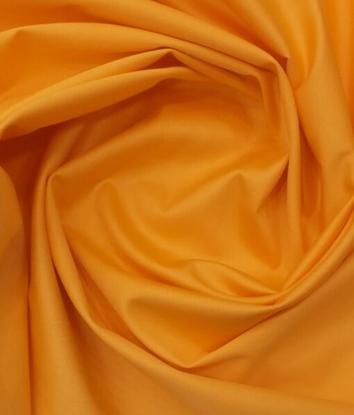 Nemesis Men's Bright Orange 100% Egyptian Giza Cotton Satin Weave Shirt Fabric (1.60 M)