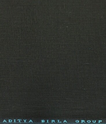 Linen Club Black 100% Pure Linen Solid Trouser Fabric (1.30 M)