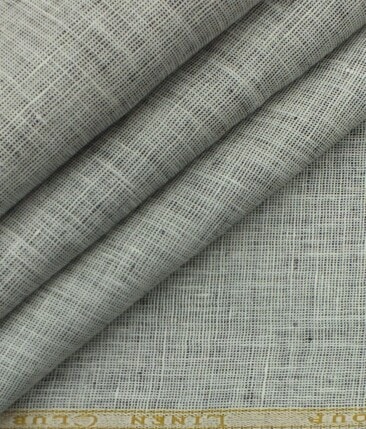 Linen Club Light Grey 100% Pure Linen Structured Trouser Fabric (1.30 M)