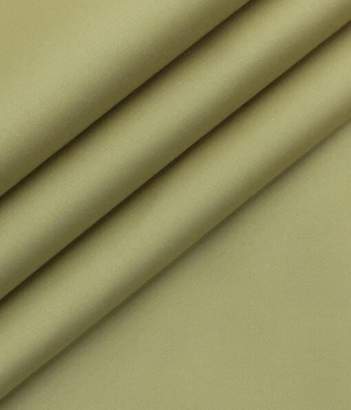 Ankur by Arvind Oat Beige Solid Cotton Lycra Stretchable Trouser Fabric (Unstitched - 1.40 Mtr)