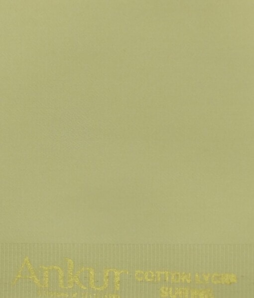 Ankur by Arvind Shortbread Beige Solid Cotton Lycra Stretchable Trouser Fabric (Unstitched - 1.40 Mtr)