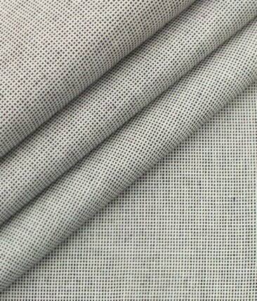 Bombay Rayon Men's 100% Cotton White & Black Structured Shirt Fabric (1.60 M)