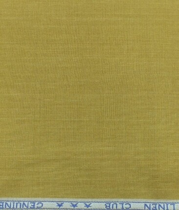 Linen Club Mustard Yellow 100% European Linen Self Design Unstitched Blazer Fabric (2 M)
