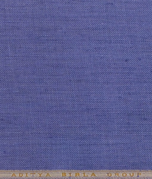 Linen Club Indigo Blue 100% European Linen Structured Unstitched Trouser Fabric (1.30 M)