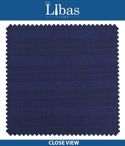 Raymond Dark Royal Blue Self Checks Poly Viscose Trouser or 3 Piece Suit Fabric (Unstitched - 1.25 Mtr)