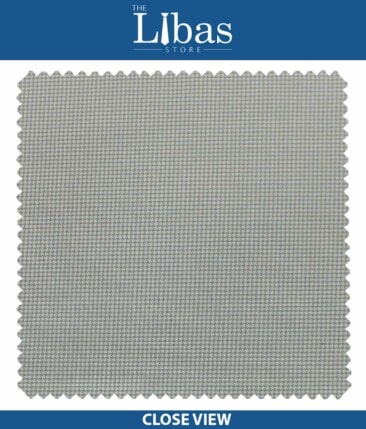 Raymond Light Grey Houndstooth Weave Poly Viscose Trouser or 3 Piece Suit Fabric (Unstitched - 1.25 Mtr)