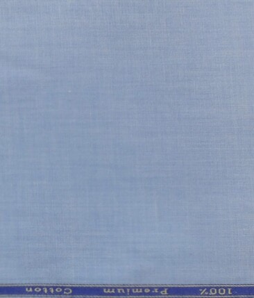 Solino Medium Sky Blue 100% Premium Cotton Fil-a-Fil Shirt Fabric (1.60 M)