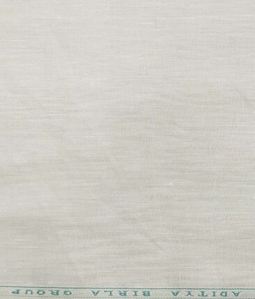 Linen Club Light Pistachious Cream 100% Pure Linen 60 Lea Self Design Shirt Fabric (1.60 M)