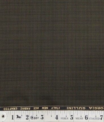 Georgia Gulini Greenish Brown Self Design Poly Viscose Unstitched Fabric (1.25 Mtr) For Trouser