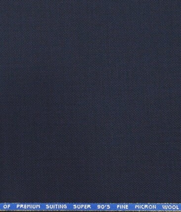 J.Hampstead by Siyaram's Dark Royal Blue Structured Super 90's 20% Merino Wool  Unstitched Fabric (1.25 Mtr) For Trouser