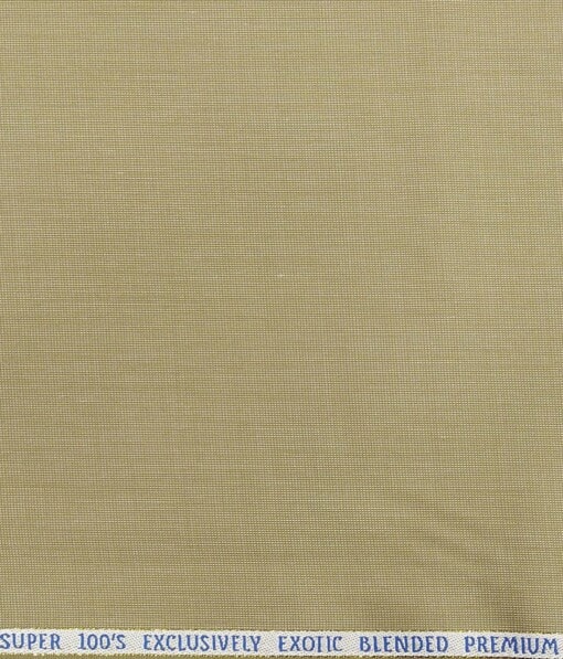J.Hampstead by Siyaram's Oat Beige Structured Super 100's 20% Merino Wool  Unstitched Fabric (1.25 Mtr) For Trouser