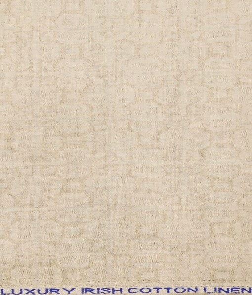 Nemesis Beige 50% Cotton + 50% Linen Jacquard Weave Shirt Fabric (1.60 M)