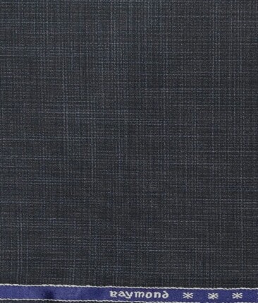 Raymond Dark Greyish Blue Self Design Poly Viscose Unstitched Fabric (1.25 Mtr) For Trouser