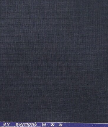 Raymond Dark Navy Blue Self Design Poly Viscose Unstitched Fabric (1.25 Mtr) For Trouser