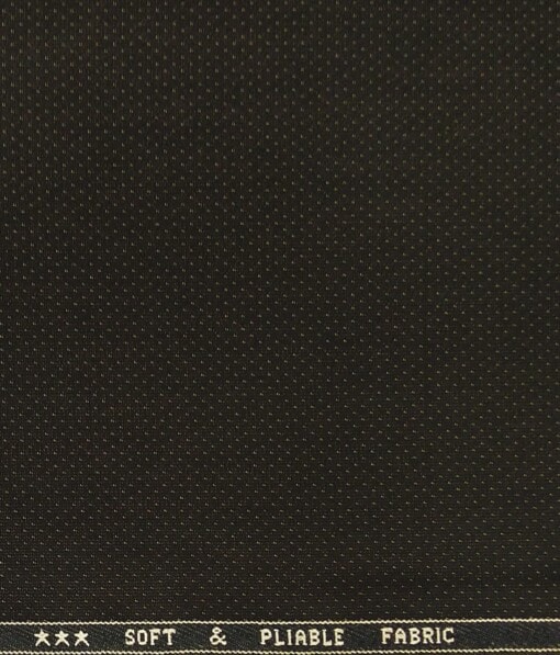 Raymond Dark Brown Dotted Structured Poly Viscose Unstitched Fabric (1.25 Mtr) For Trouser