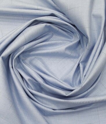 Giza House by Soktas Sky Blue 100% Finest Egyptian Cotton Self Design Shirt Fabric (1.60 M)