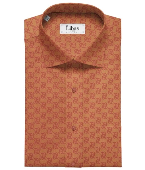 Cadini Italy Amber Orange 100% Super Premium Cotton Jacquard Shirt Fabric (1.60 M)