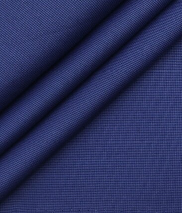 Exquisite Dark Blue Poly Cotton Micro Checks Shirt Fabric (1.60 M)