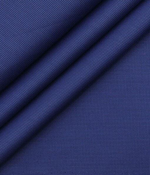 Exquisite Dark Blue Poly Cotton Micro Checks Shirt Fabric (1.60 M)