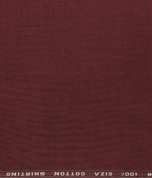 Solino 100% Giza Cotton Dark Maroon Red Solid Pin Point Oxford Shirt Fabric (1.60 M)