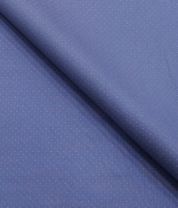 Don & Julio Cerulean Blue White Dotted Structure Unstitched Terry Rayon Suiting Fabric