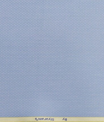 Marconi by Siyaram's Sky Blue White Dotted Structured Unstitched Terry Rayon Suiting Fabric