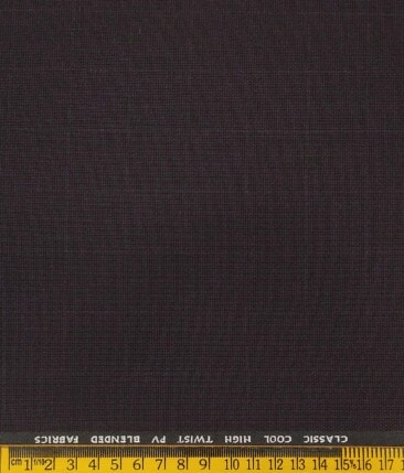 J.Hamsptead by Siyaram's Dark Wined  Polyester Viscose Structured Cum Self Checks Unstitched Suiting Fabric