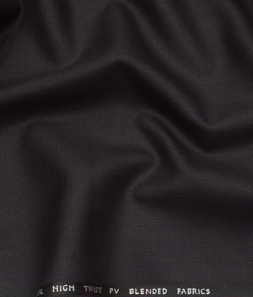 J.Hamsptead by Siyaram's Dark Wine Polyester Viscose Self Strucutred Unstitched Suiting Fabric