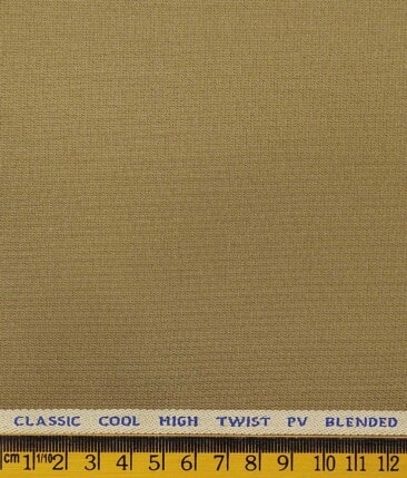 J.Hamsptead by Siyaram's Khakhi Polyester Viscose Structured Unstitched Suiting Fabric