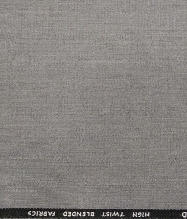 J.Hamsptead by Siyaram's Light Grey Polyester Viscose Self Structured Unstitched Suiting Fabric