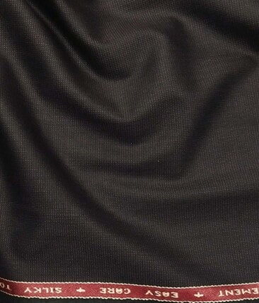 Raymond Techno Stretch Dark Brown Polyester Viscose Stuctured Unstitched Stretchable Suiting Fabric